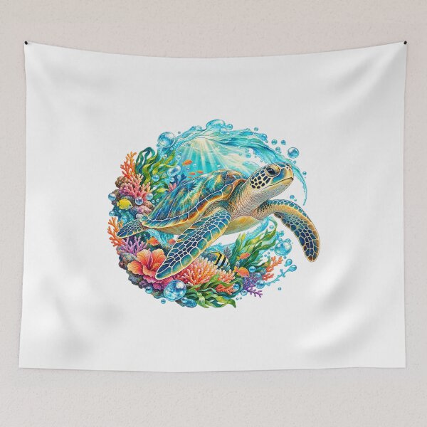 Item preview, Sea Turtle Swimming Through Coral Garden designed and sold by Gifts0.