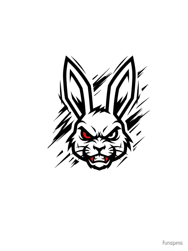 Thumbnail 3 of 3, Scarf, Angry Rabbit designed and sold by funspms.