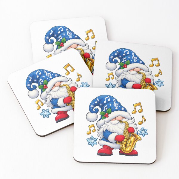 Item preview, Christmas Saxophone Gnome in a Blue Musical Hat designed and sold by skyartdesign.