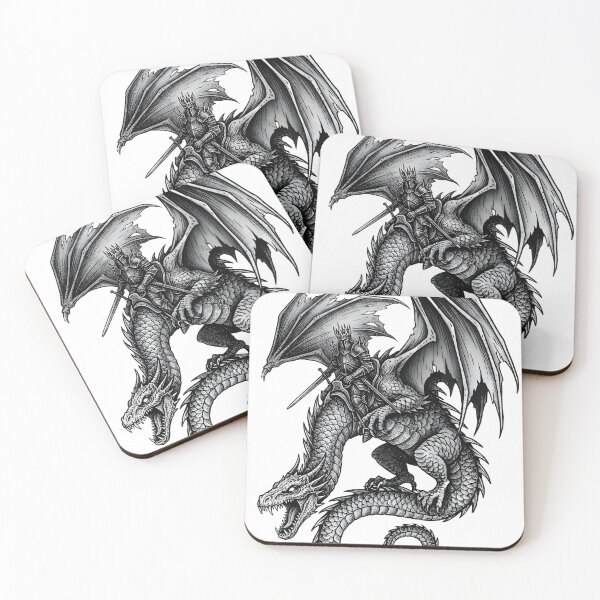 Item preview, Warlord Dragon Rider - Armored King on Long-Neck Dragon Art designed and sold by DragonSerpent Ink.