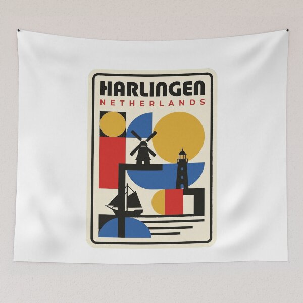 Item preview, Retro Harlingen Bauhaus Geometric Skyline designed and sold by k3rstman1.