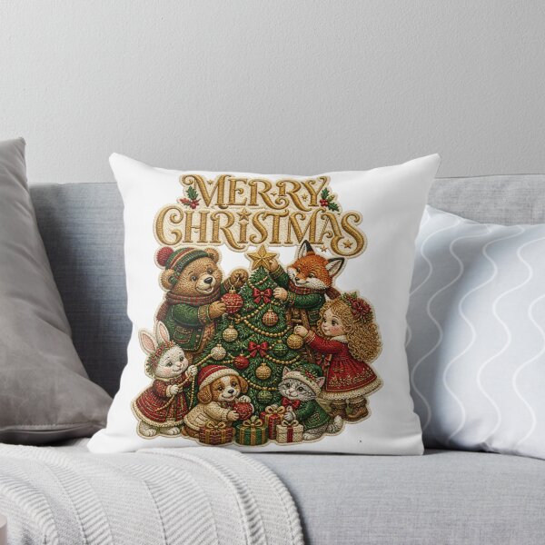 Item preview, Cute Christmas Animals and Girl Retro Holiday Merch Design designed and sold by SilverSeaBKK.