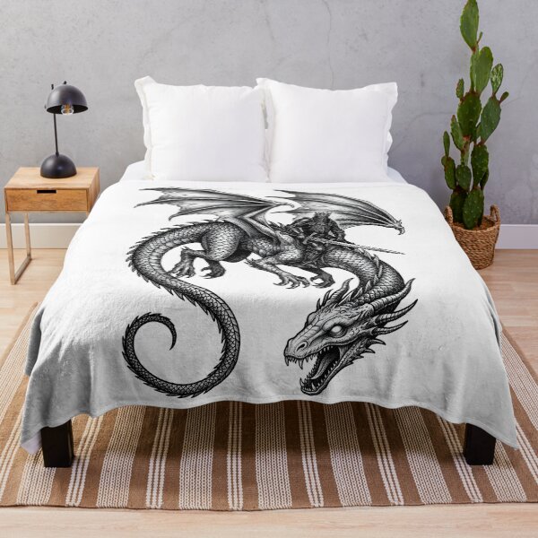 Item preview, Charging Dragon Rider - Mirrored Dive Knight Ink Illustration designed and sold by DragonSerpent Ink.