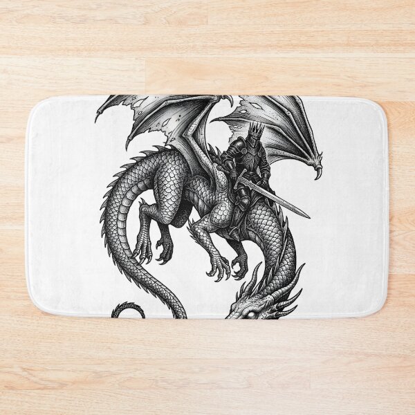 Item preview, Charging Dragon Rider - Mirrored Dive Knight Ink Illustration designed and sold by DragonSerpent Ink.