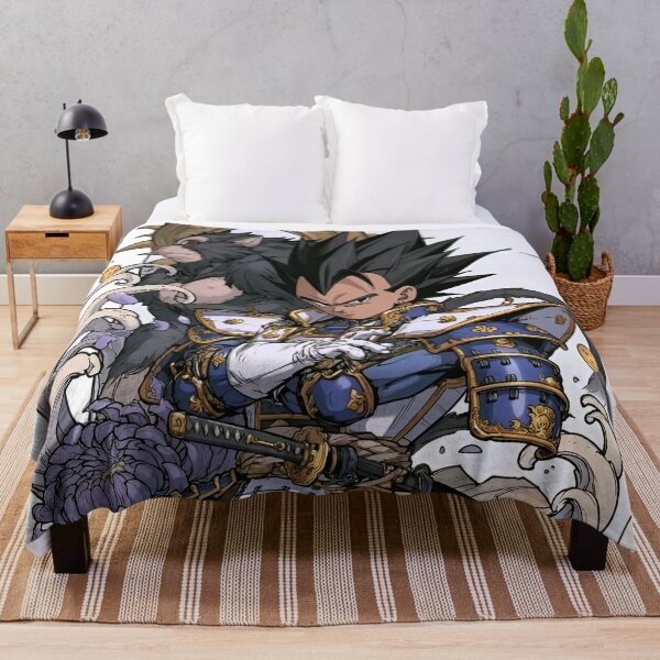Item preview, Vegeta | Blue Gold Samurai Warrior Anime Art with Purple Chrysanthemums designed and sold by Dyan4.