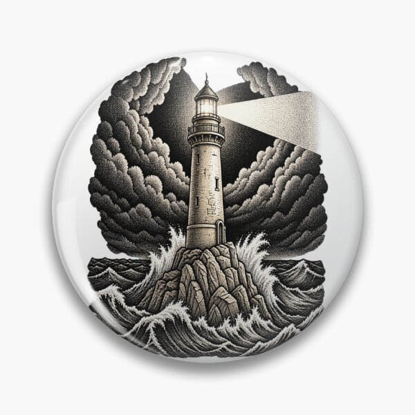 Item preview, Lighthouse in Stormy Sea Christian Faith Art designed and sold by Francisbb.