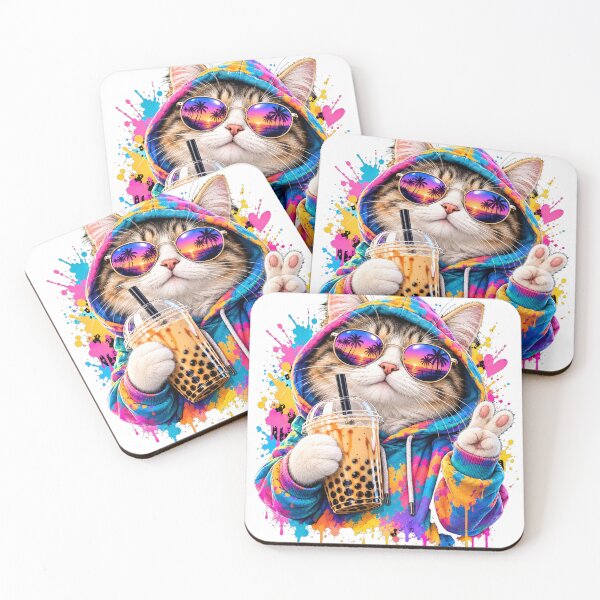 Item preview, Cool Cat Sipping Iced Boba Tea designed and sold by Gifts0.