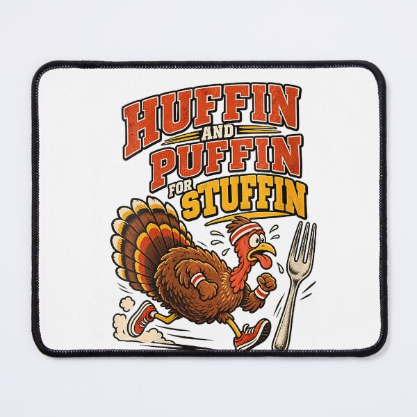 Item preview, Women's Thanksgiving Running Turkey Huffin Puffin Stuffin Funny V-Neck T-Shirt designed and sold by VendaVirtualVip.