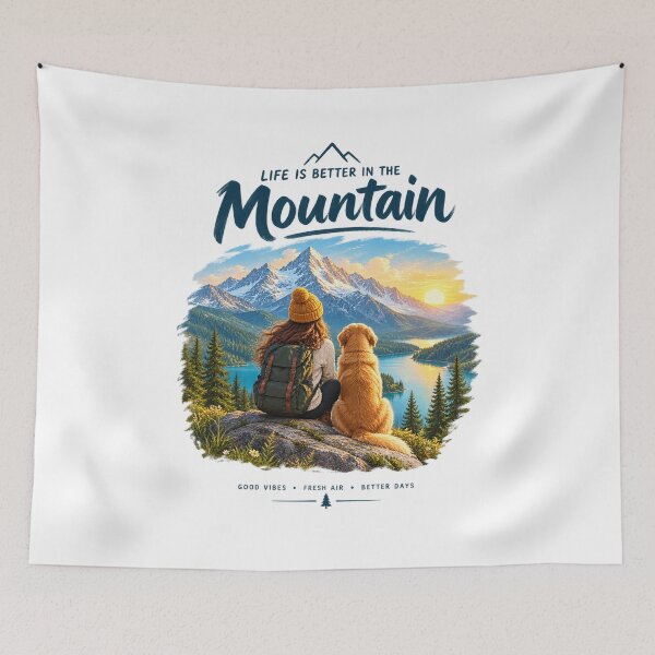 Item preview, Mountain Sunset Adventure with Hiking Dog designed and sold by Gifts0.