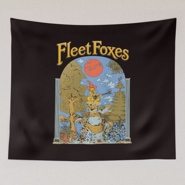Item preview, Fleet Foxes Arched Bear Playing Guitar Folk Art designed and sold by noah-vyre.