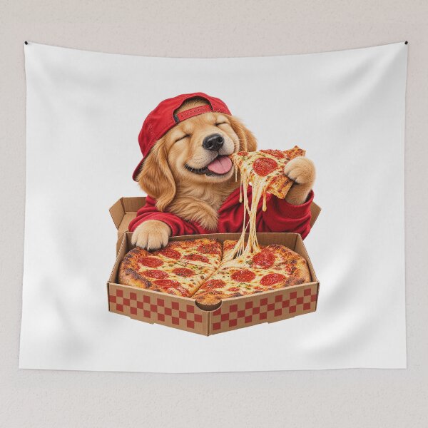 Item preview, Happy Pizza Puppy in Red Hoodie designed and sold by Gifts0.