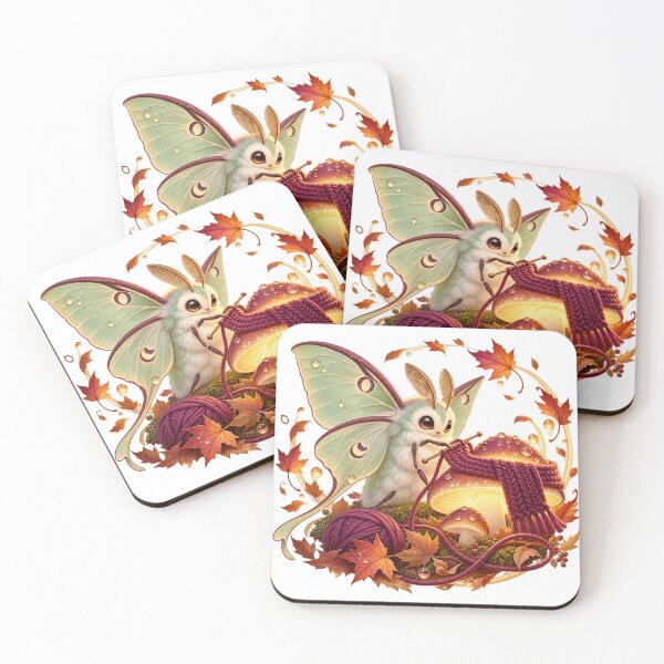 Item preview, Cute Luna Moth Autumn Knitting Animal Illustration for Shirts Stickers Mugs and Gifts designed and sold by Oddly Tiny Zoo.