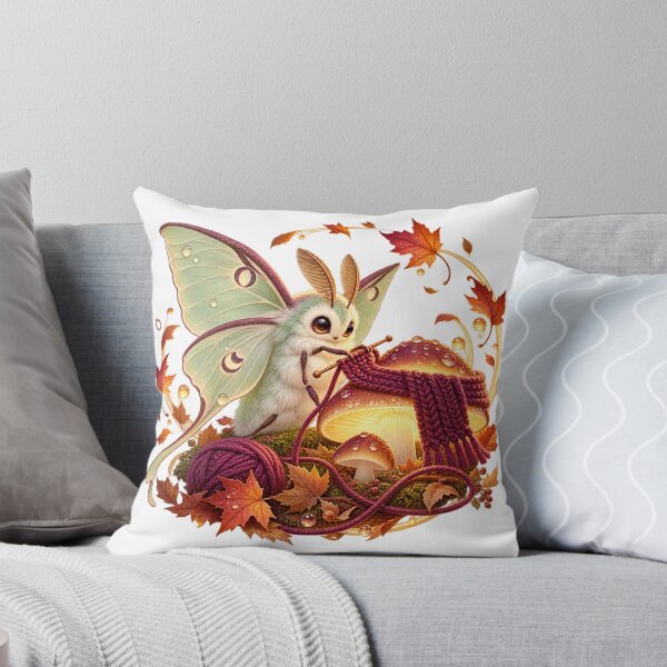 Item preview, Cute Luna Moth Autumn Knitting Animal Illustration for Shirts Stickers Mugs and Gifts designed and sold by Oddly Tiny Zoo.