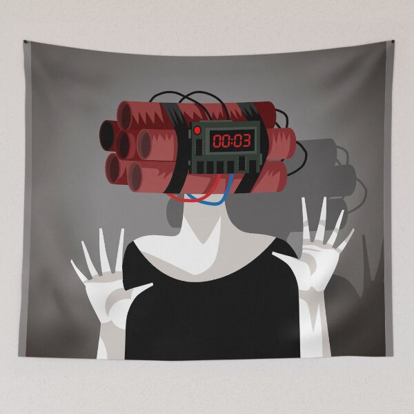 Item preview, woman with a dynamite head representing repressed anger and emotional pressure designed and sold by matintheworld ( delcarmat ).