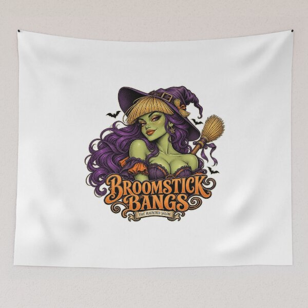 Item preview, THE HAUNTED SALON COLLECTION - BROOMSTICK BANGS designed and sold by WheelieGdArt.