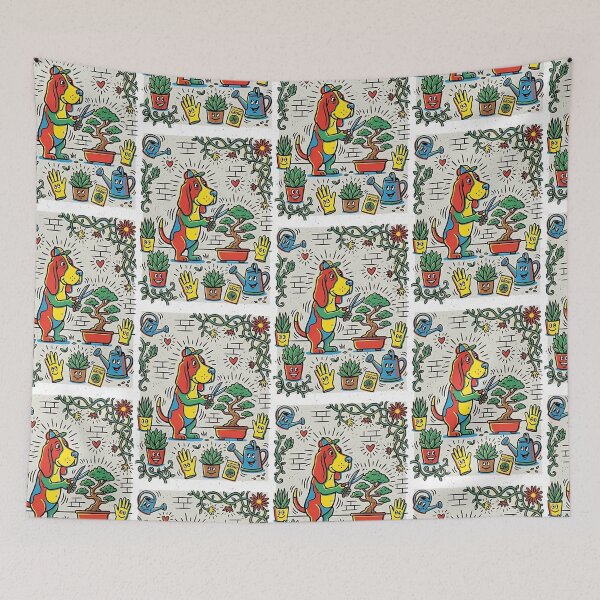 Item preview, Basset Hound Urban Gardener designed and sold by PictoVibe.