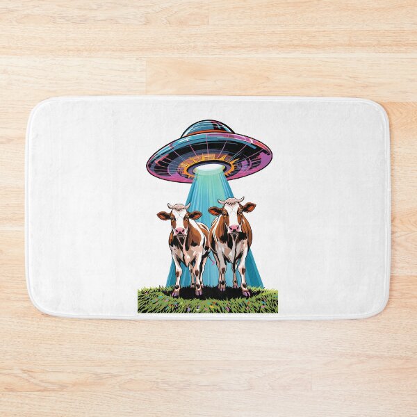 Item preview, UFO Abducting Cows at Night designed and sold by orange-grape.