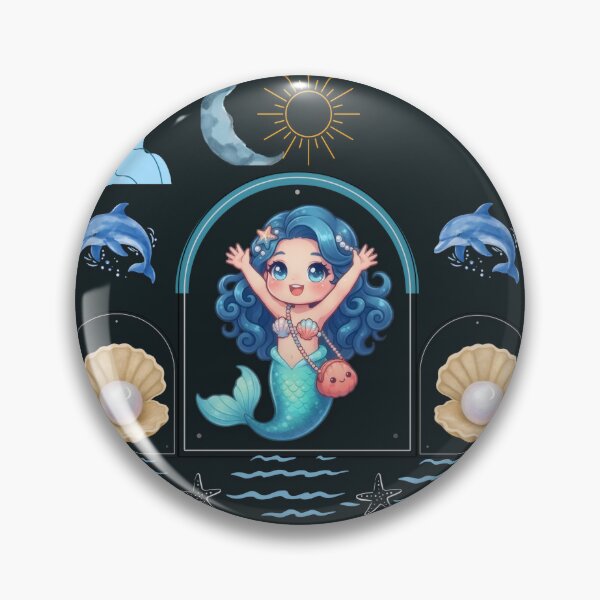 Item preview, Cute Little Mermaid Night Ocean designed and sold by Azurart2.