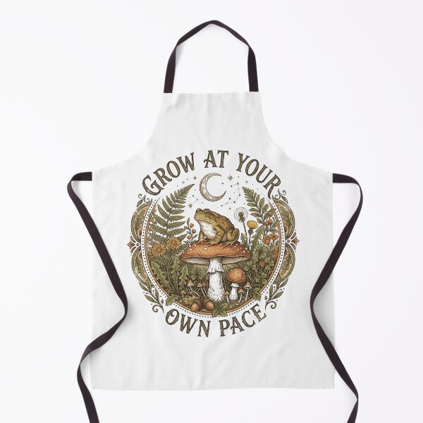Item preview, Vintage Toad and Mushroom Grow At Your Own Pace Botanical Sticker designed and sold by m.mmado.
