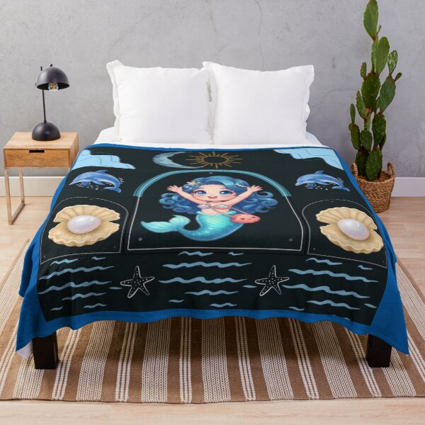 Item preview, Cute Little Mermaid Night Ocean designed and sold by Azurart2.