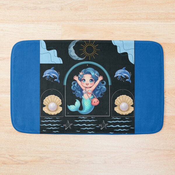 Item preview, Cute Little Mermaid Night Ocean designed and sold by Azurart2.
