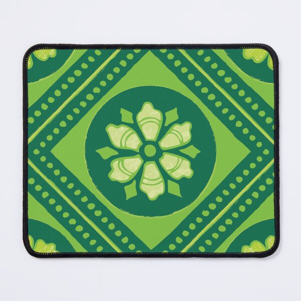 Item preview, 70s retro mediterranean wonky hand drawn diamond tile block-print flowers designed and sold by Goddessart.