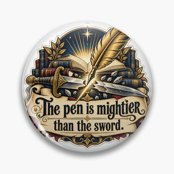 Item preview, The Pen Is Mightier Than the Sword Quill Illustration designed and sold by DesignArtEmpire.