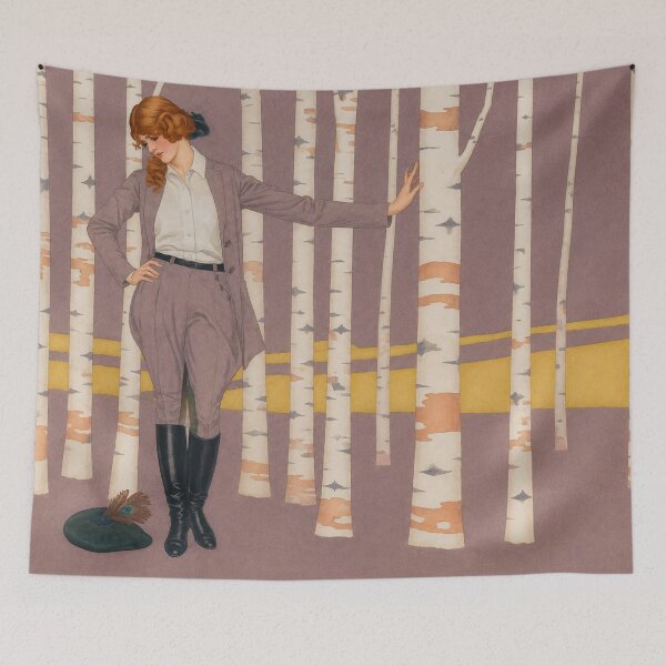 Item preview, Vintage Fashion Wall Art, Peacock Feathers by Coles Phillips, Art Nouveau Woman Illustration designed and sold by RickE.