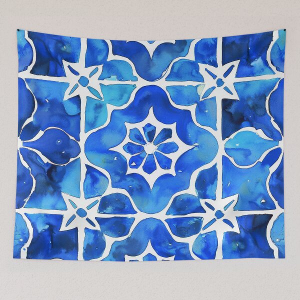 Item preview, Blue And White Portuguese Azulejo Vintage Tile Pattern designed and sold by DEC02.