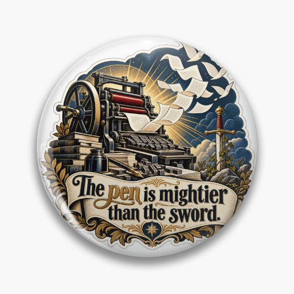 Item preview, The Pen Is Mightier Than the Sword Printing Press designed and sold by DesignArtEmpire.