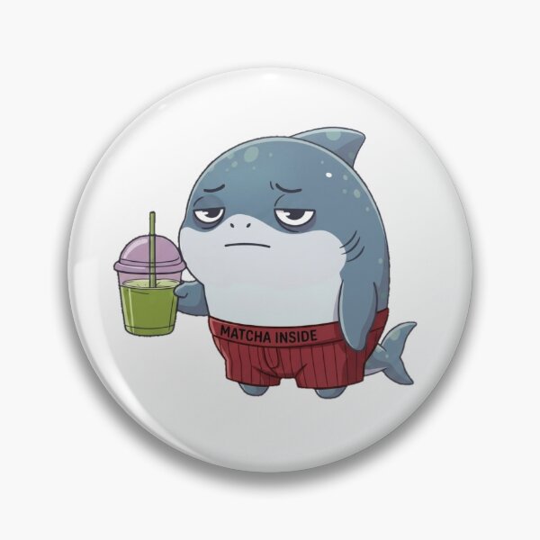 Item preview, Cute Tired Matcha Shark designed and sold by Nature's Chibis.
