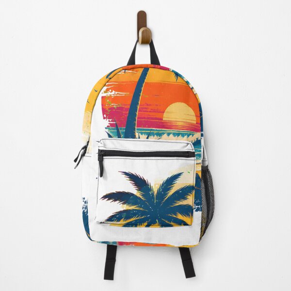 Item preview, retro surf sunset beach palm trees surfer designed and sold by JasonsSpider.