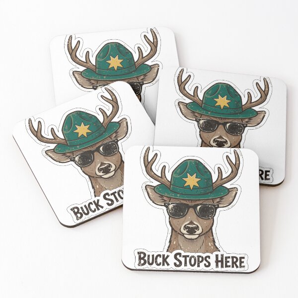 Item preview, Buck Stops Here Funny Deer Deputy Design designed and sold by Wild Shades.