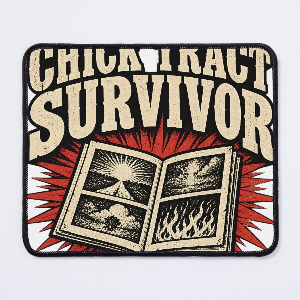 Item preview, Chick Tract Survivor Funny Exvangelical Woodcut Shirt designed and sold by GloryandFame.