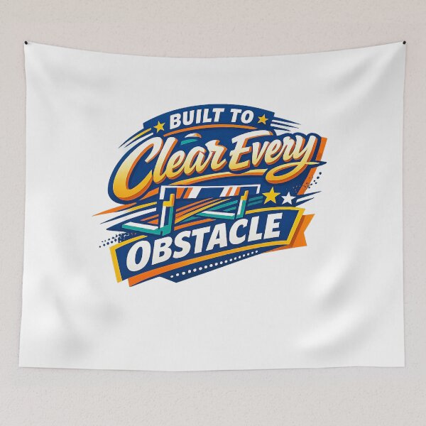 Item preview, Built to Clear Every Obstacle Hurdle Track Athlete Motivational Sports Design designed and sold by inkoutninja.