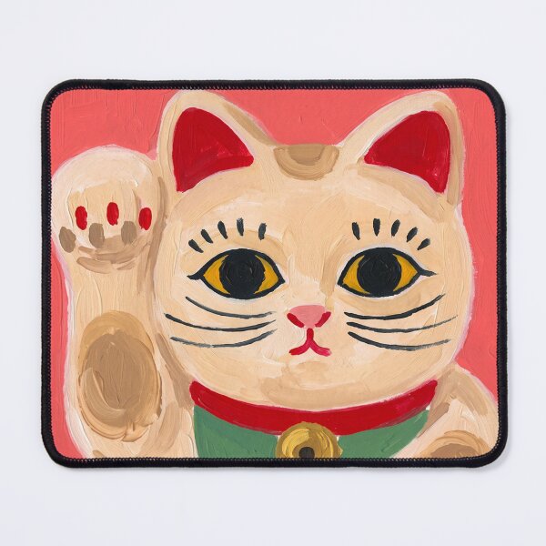 Item preview, Maneki Neko Lucky Cat Painting on Coral designed and sold by Fani*.