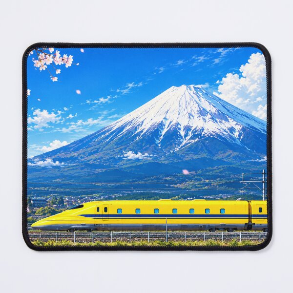 Item preview, Doctor Yellow Shinkansen and Mount Fuji – Japanese Spring Landscape designed and sold by CHANNELZIPANG.