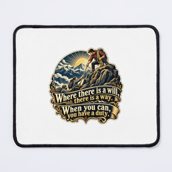 Item preview, Where There Is a Will Climber Helping Others Rise designed and sold by DesignArtEmpire.