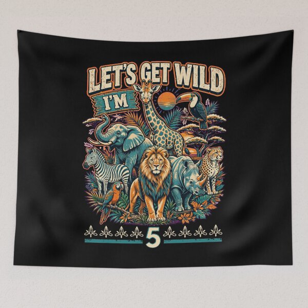 Item preview, Let's Get Wild I'm 5 – Playful Fifth Birthday Shirt for Kids designed and sold by Teetreasure2.