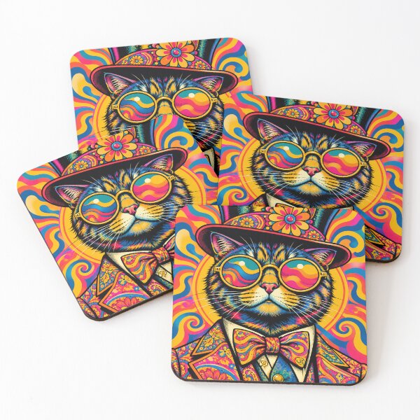 Item preview, Psychedelic Cat in a Top Hat designed and sold by orange-grape.