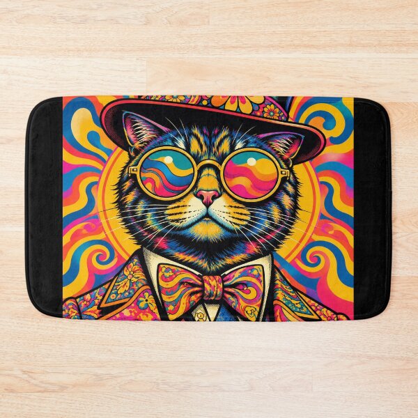 Item preview, Psychedelic Cat in a Top Hat designed and sold by orange-grape.