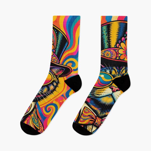 Item preview, Psychedelic Cat in a Top Hat designed and sold by orange-grape.