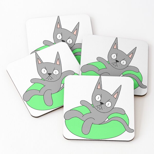 Item preview, MEAN CAT going tubing - gray designed and sold by motherbrainart.