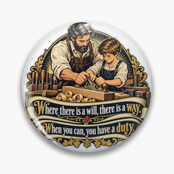 Item preview, Where There Is a Will Craftsman Teaching Apprentice designed and sold by DesignArtEmpire.