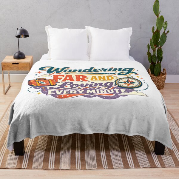 Item preview, Wandering Far and Loving Every Minute Retro Travel Adventure Design designed and sold by inkoutninja.