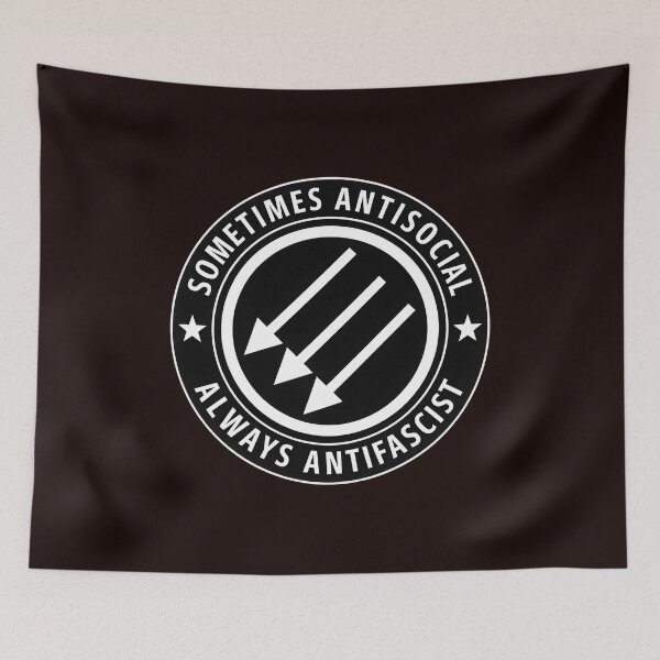 Item preview, Sometimes Antisocial Always Antifascist Emblem designed and sold by AXA-Walahada.