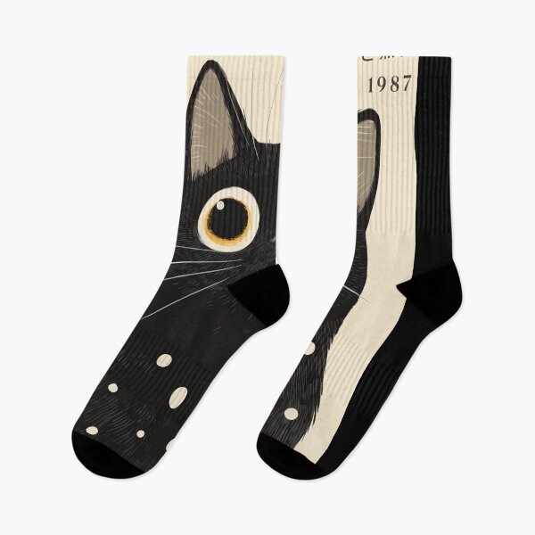 Item preview, Inspired by Yayoi Kusama Black Cat Poster, 1987 Polka Dot Cat Art Print, Japanese Modern Wall Decor designed and sold by MorningJoco.