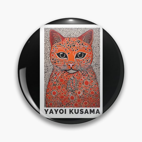 Item preview, Inspired by Yayoi Kusama Orange Cat Poster, Polka Dot Cat Face Art Print, Japanese Modern Wall Decor designed and sold by MorningJoco.