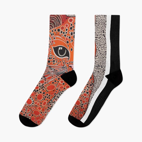 Item preview, Inspired by Yayoi Kusama Orange Cat Poster, Polka Dot Cat Face Art Print, Japanese Modern Wall Decor designed and sold by MorningJoco.
