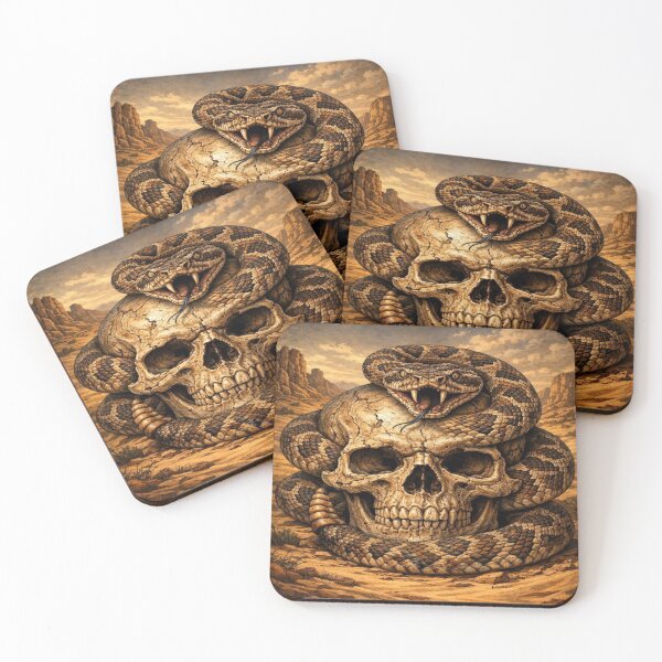 Item preview, rattlesnake and skull designed and sold by pksart1.